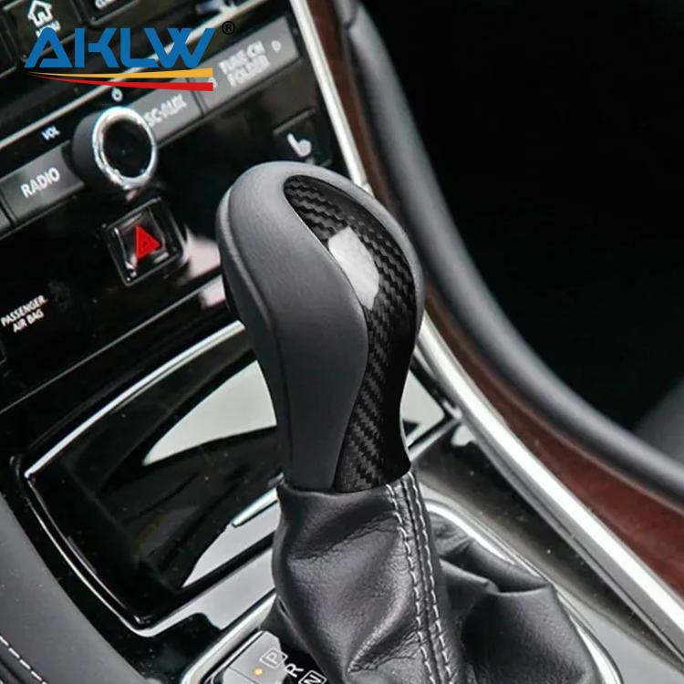 Central Console Gear Shift Knob Head Cover Trim Protection Real Carbon Fiber Interior Accessories Fit for Infiniti Q50/Q50L/Q60