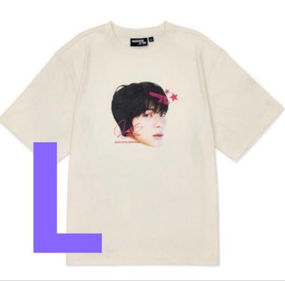 [Б/У] Официальная футболка RUNSEOKJIN, Бежевая, Корейский Гоян, Футболка с лицом Джина