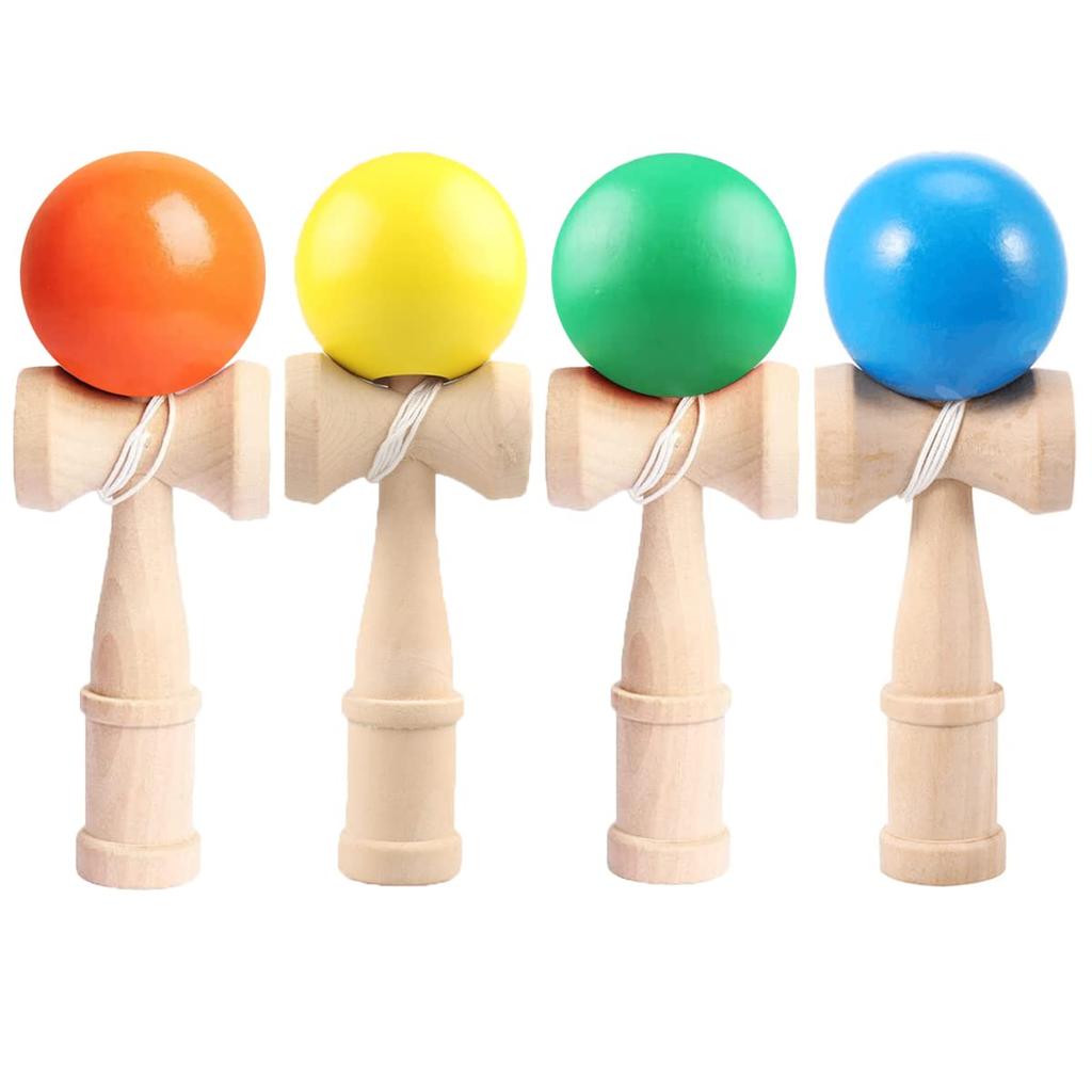 Heculos Kendama Set of 4 (Yellow, Blue, Green, Orange) Kendama for Kendama Classes, Practice, and Competition