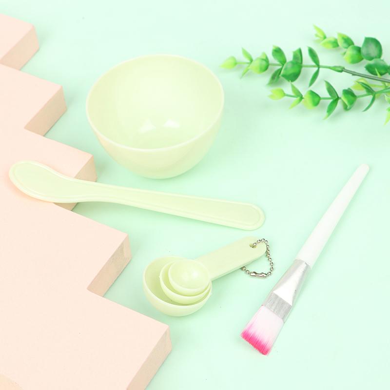 4Pcs Facial Brush Mask Bowl Spoon Set Mask Brush Bar Diy Beauty Tool Mixing Tool