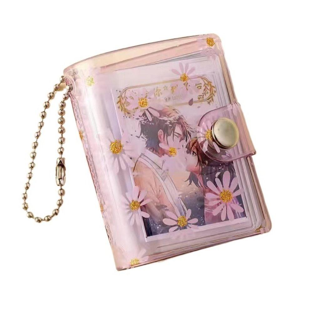 With Buckle Daisy Photo Album Thickened Pocket Keychain Album Mini Card Holder  Birthday Gift