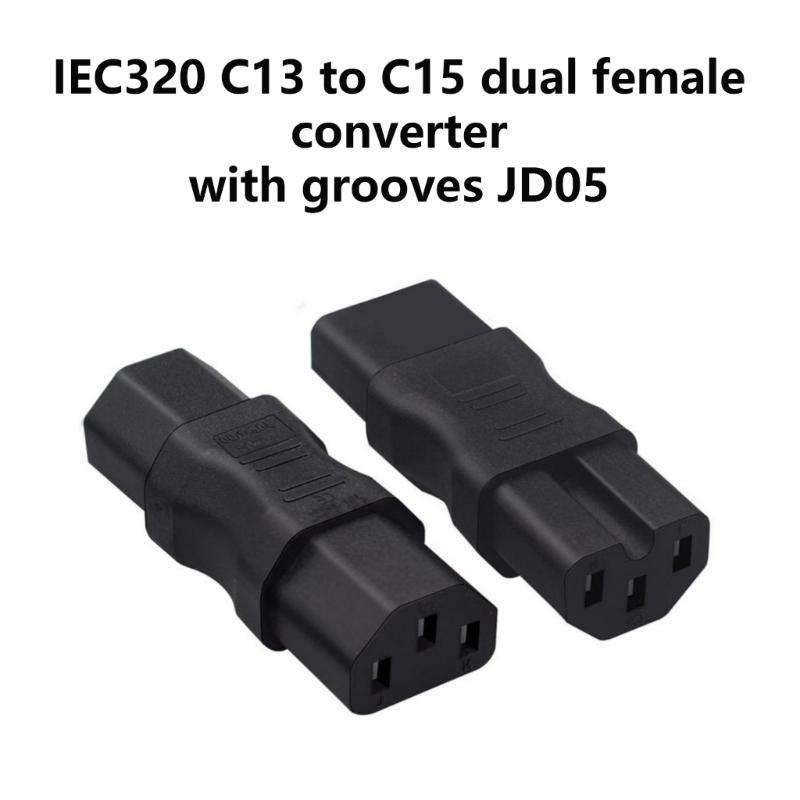 IEC320 C13 To IEC320 C15 Power Female Socket Adapter Computer Power Supply Plugs Connectors for Laptop