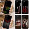 Red Wine Glass for Xiaomi Redmi Note 10 10S 9 9T 9S 9Pro Max 8T 8Pro 8 7 6 5 Pro 5A 4X 4 Soft Black Phone Case