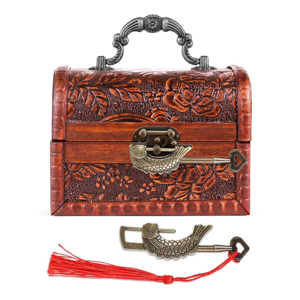 Ретро навесной замок в форме рыбы, бронзовый, винтажный замок, античный замок с рисунком рыбы, декоративный для шкатулки для драгоценностей и деревянного чемодана