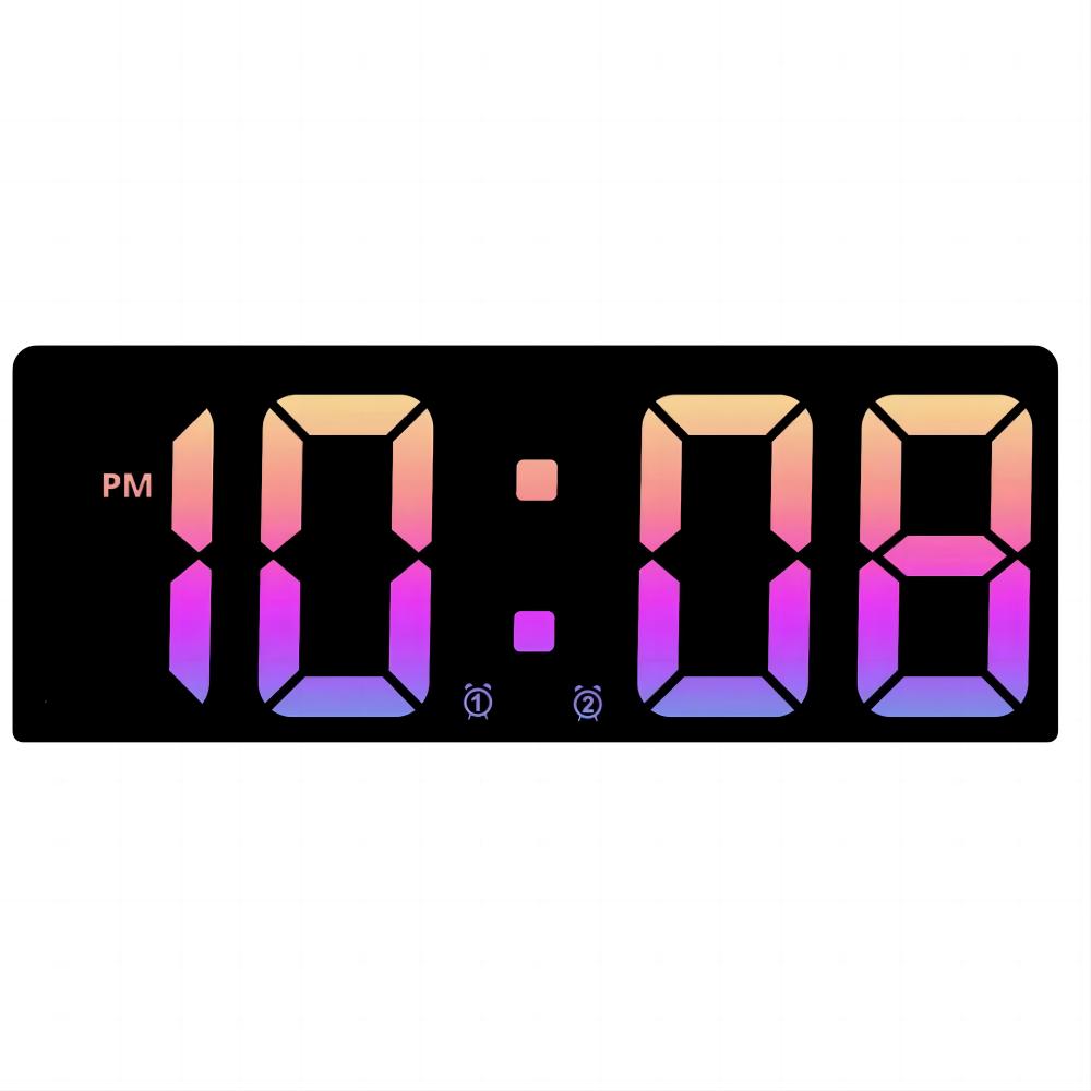 Цифровой будильник, обновленная версия, светодиодные часы для спальни, электронные настольные часы с дисплеем температуры, 5 уровней яркости