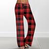 Women's Casual Strapping Wide Leg Pants With Plaid Printed Casual Pants