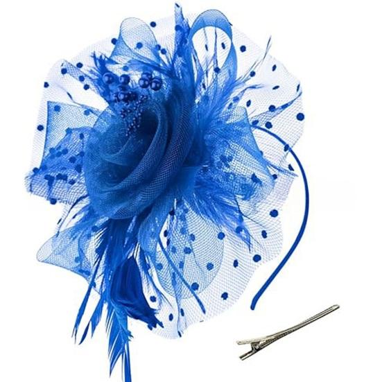 Girls Hoop Bridal Elastic Design Feather Hair Floral Hairpin Flower Headdress