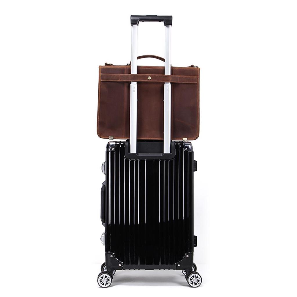 CONTACT'S мужская кожаная сумка в стиле ретро, вмещающая 14-дюймовый ноутбук