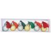 6 Mini Christmas Balls with Red and Green Sequins and Pompoms