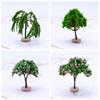 Artificial Moss Rocks/Wooden Base Model Trees Natural Green Dollhouse Mini Tree  Building Model