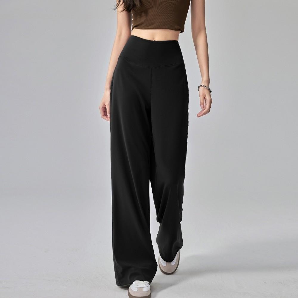 With Pockets Quick-Dry Joggers Loose High-Waist Leggings Leisure Straight Wide-Leg Pants  Fitness