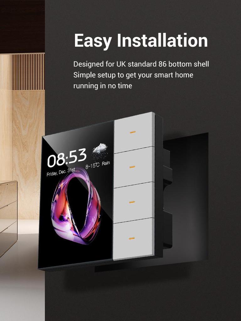 Tuya ZigBee 3,5-дюймовый сенсорный диммер и переключатель штор