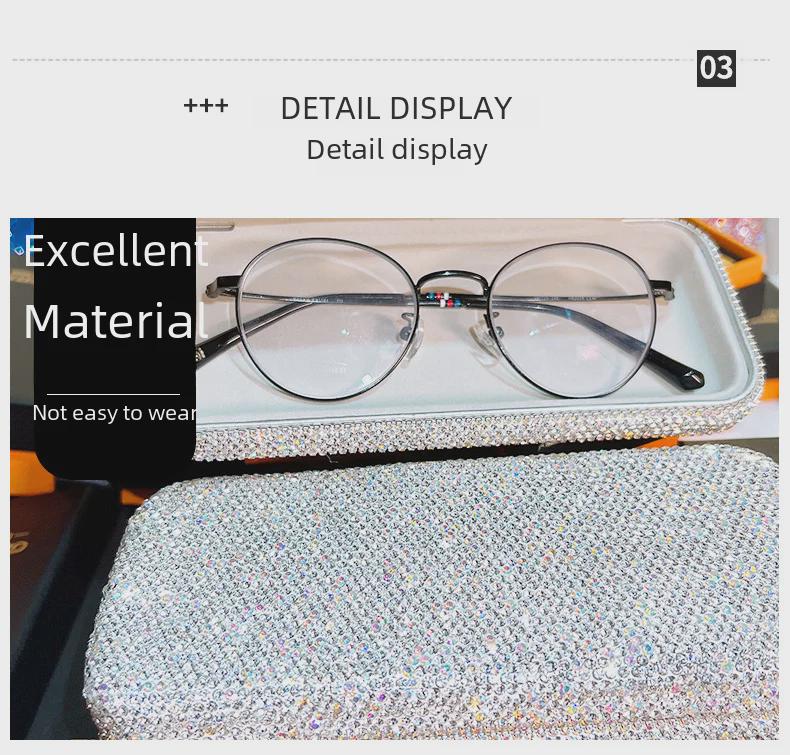 Роскошный футляр для очков с бриллиантовой инкрустацией: Элегантное и портативное хранилище для солнцезащитных очков и очков по рецепту