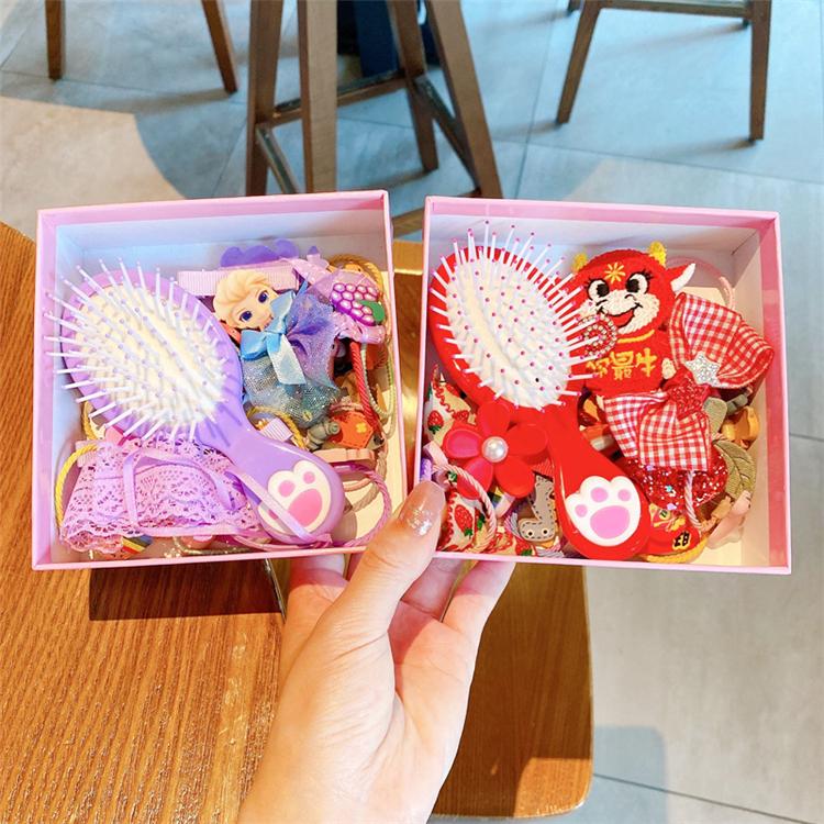 Cartoon Hair Comb Small Beads Round 18pcs/set Cute Massage Hair Comb for Girls