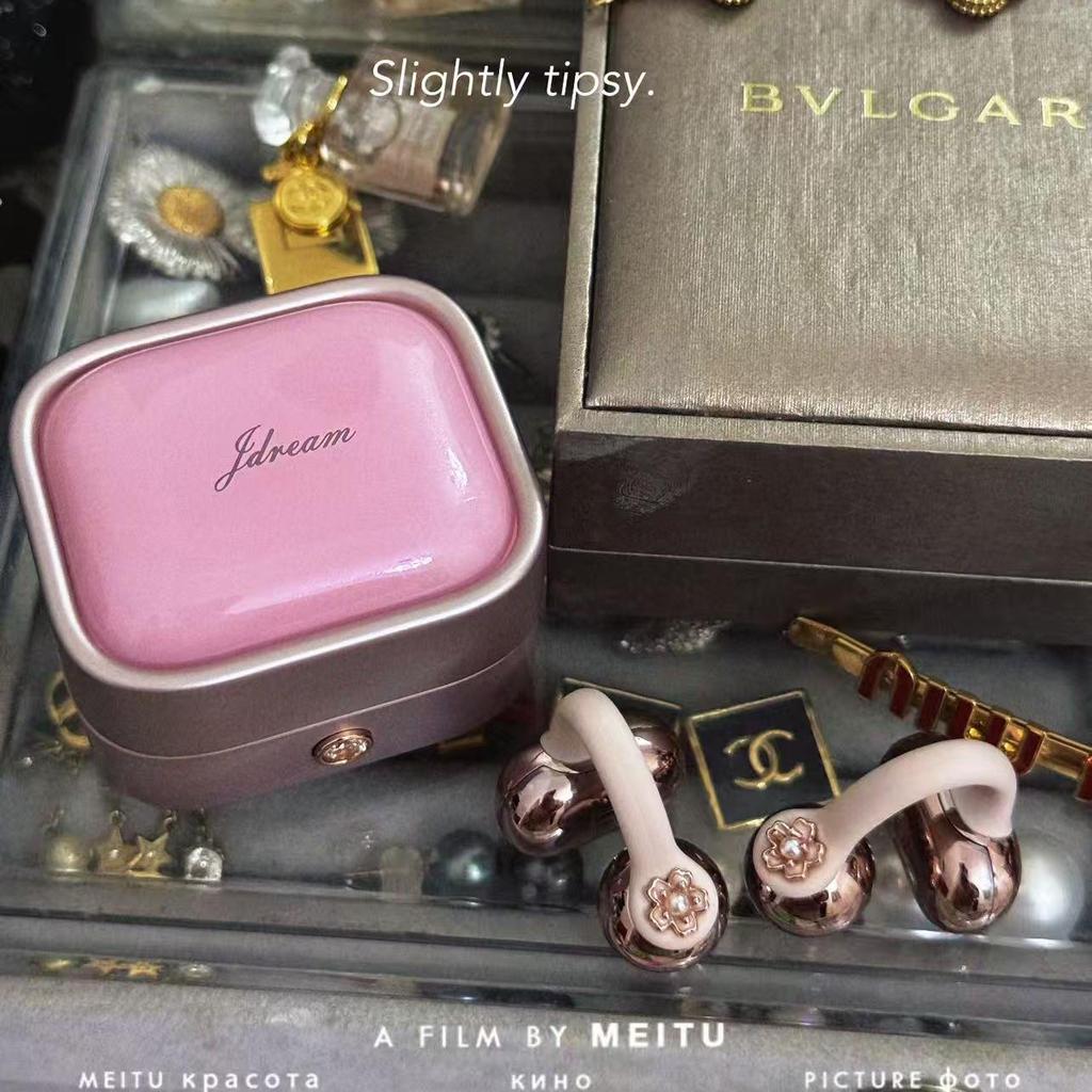 Limited Edition Pink Diamond Ear-Clip Bluetooth Headphones: Secure, Long-Wear Design, Perfect Gift Set in Jewelry Box for Girlfriend/Lover