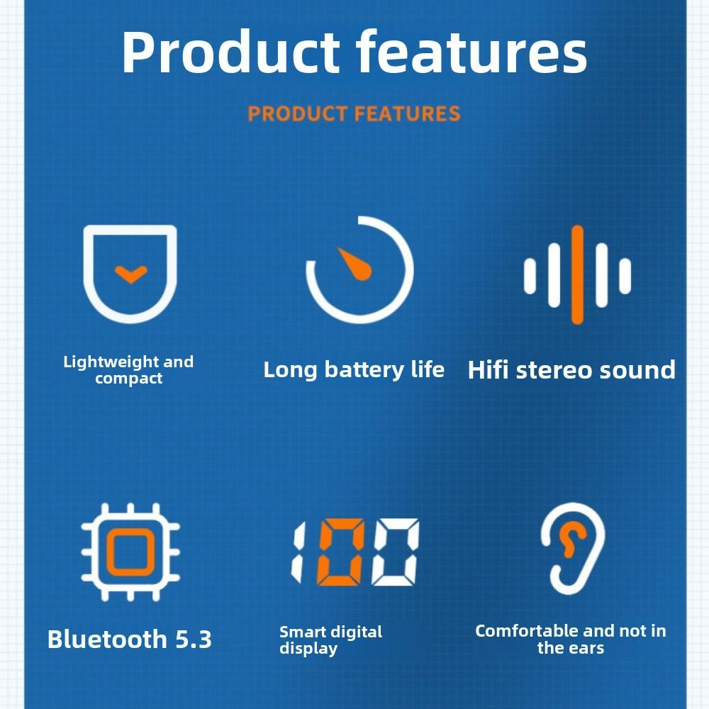 Беспроводная Bluetooth-гарнитура OWS с подвесным ушным вкладышем, воздушная проводимость, устойчивость к движению, шумоподавление