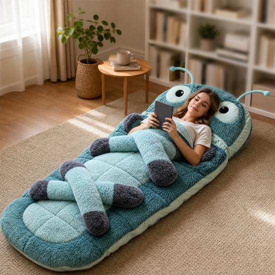 Yousheng Funny Caterpillar Sleeping Bag, Wearable Hugging Cocoon Lounger, Full Body Wrap, Cozy Sleep Sack for Naps Reading Dorm Travel