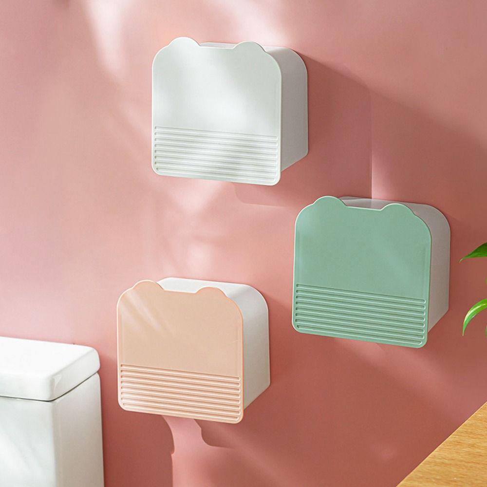 Flip-top Cosmetics Cotton Storage Box Plastic Wall Organizer Box Sanitary Pad Storage Box  Bathroom