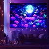 Blacklight Фэнтези Лес Гобелен Триповый Гриб УФ-реактивная Галактика Луна Гобелены Бабочка Пейзаж Для Спальни Домашний Декор