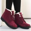 Women Boots Korean Style Women For Winter  Snow Boots Ankle Winter Shoes Women Fur Solid Color  Mujer Low Heels Short Boot