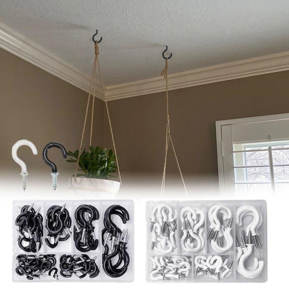 70pcs Anti-Rust Open Type Screw Eye Ring Hook Premium Metal Hardware Set Combination Kit Kitchen