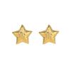 GEMCHIC Women's Hammered Five-Point Star Earrings, Vintage Style, 18K Gold Plated Stainless Steel Stud Earrings for Daily & Party