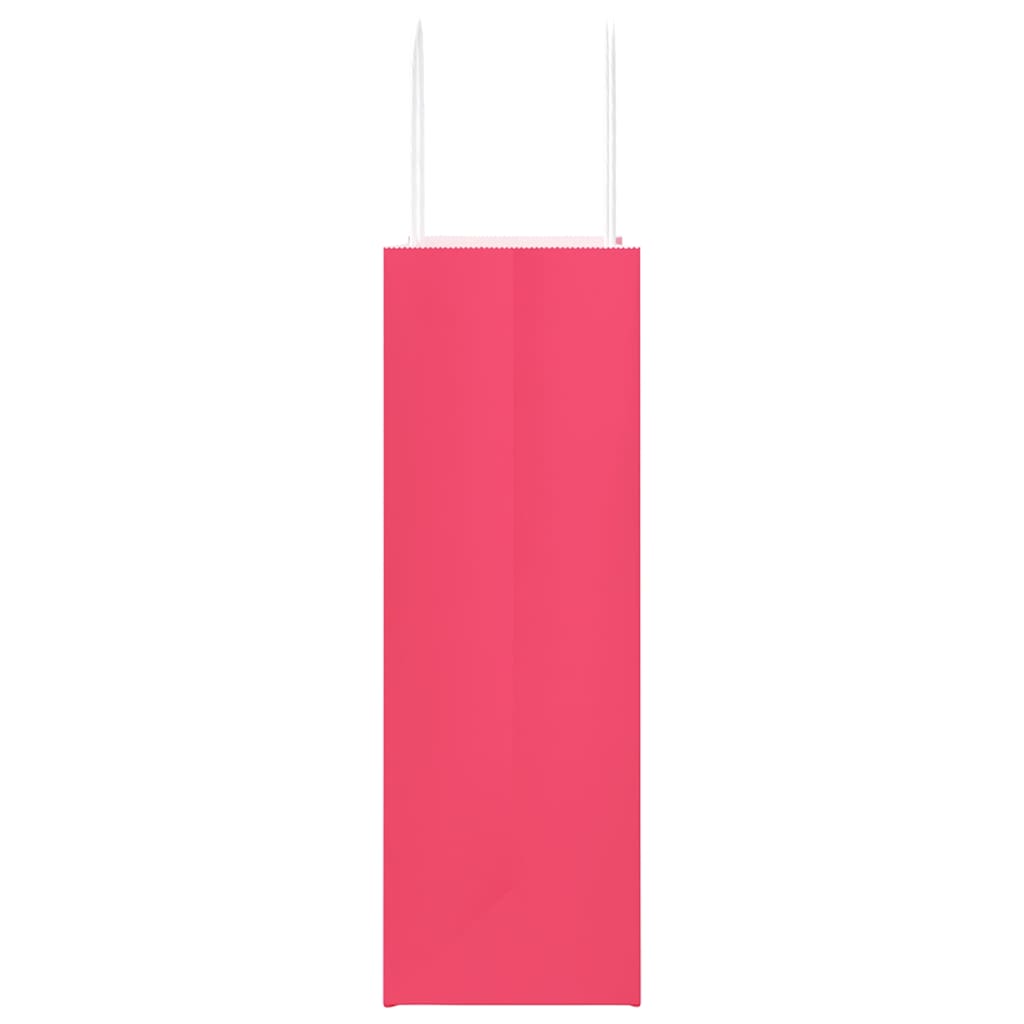 Paper Shopping Bags 50 pcs with Handles Pink 26 x 12 x 35 cm