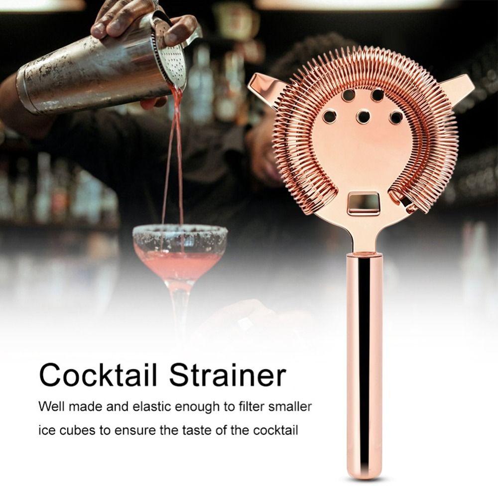 Stainless Steel Cocktail Strainer Rose Gold Filter Bar Tool Drink Strainer Bartenders