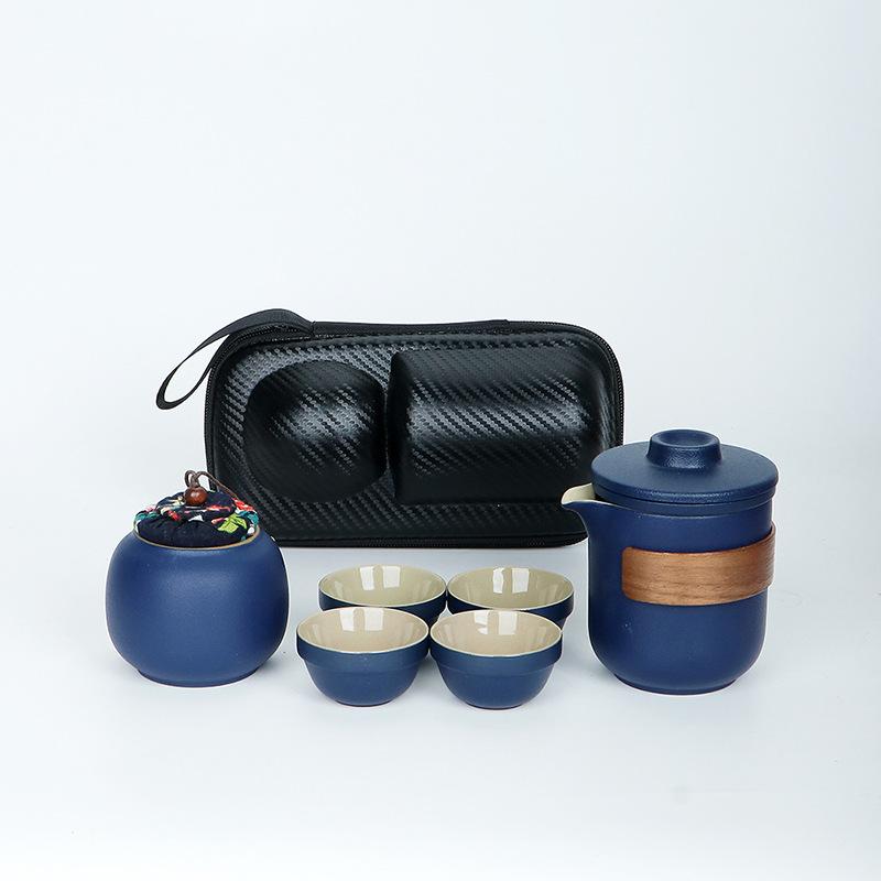 Travel Kung Fu Tea Set Small Set Portable Kuaike Cup One Pot Four Cups Outdoor Tea Pot Tea Cup Gifts
