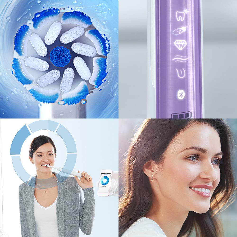 Braun Электрическая зубная щетка Oral B Genius 10000A Orchid Purple, совместимая с напряжением D7015266XCMOP (Зарубежная модель)