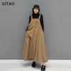 Asymmetrical Camisole Dress Fashion Solid Color Personality Square Collar Loose Suspenders Dress Spring New GWJ2791