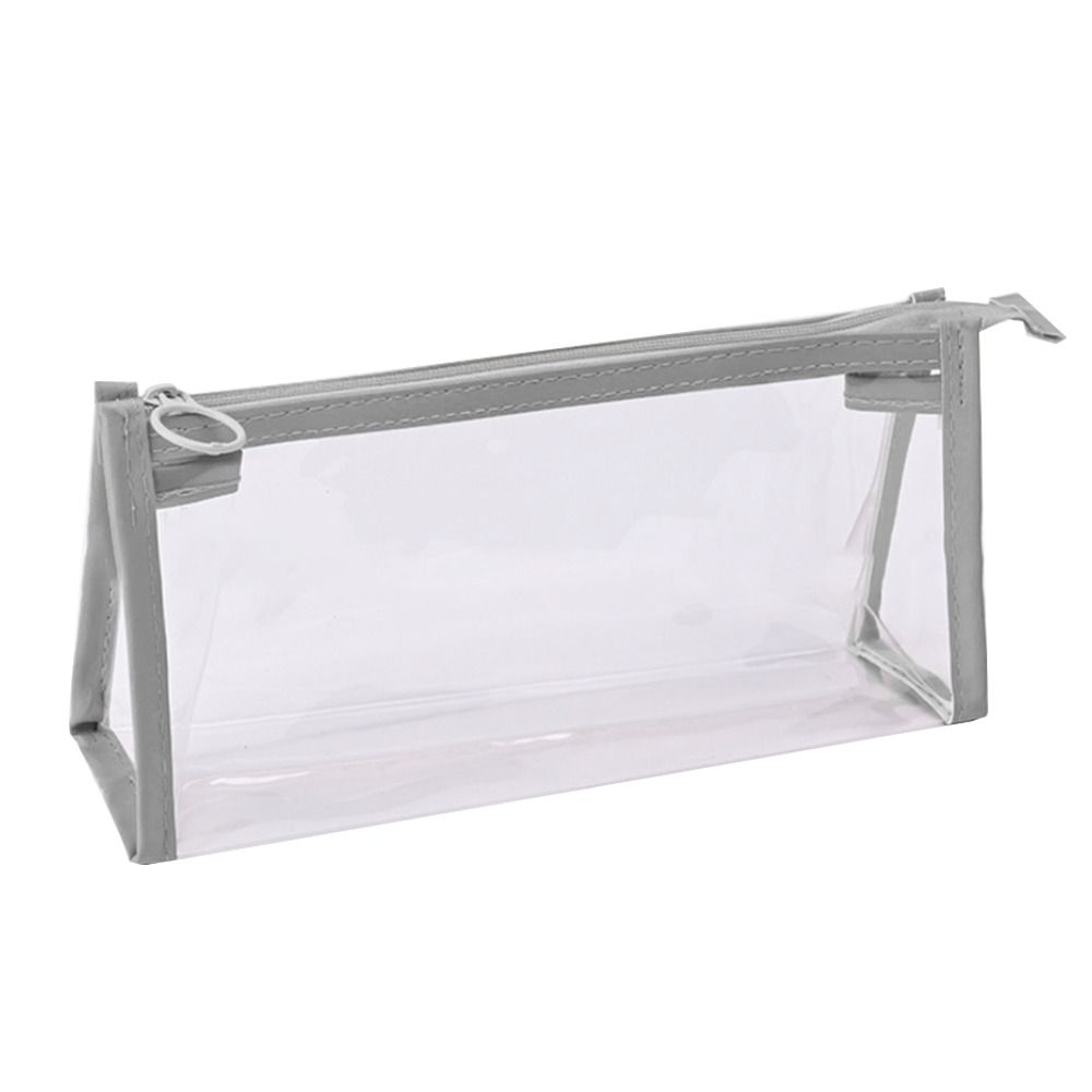 With Zipper Pencil Bag PVC Storage Bag Office School Supplies Triangular Pencil Case Student