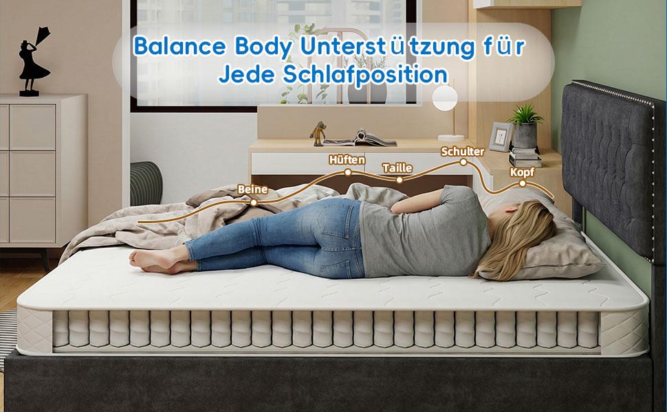 3D breathable mattress wrapped, noise free, soft and sturdy, dual support, providing back care, size: 160 * 200cm, thickness: 23cm, white