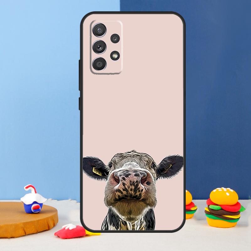 Cute Cow Moo Case For Samsung Galaxy A56 A36 A26 A16 A06 A54 A34 A14 A12 A32 A52 A13 A33 A53 A15 A35 A55