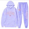 European size plus fashion printed sweater autumn and winter fleece warm hoodie casual sports women's suit