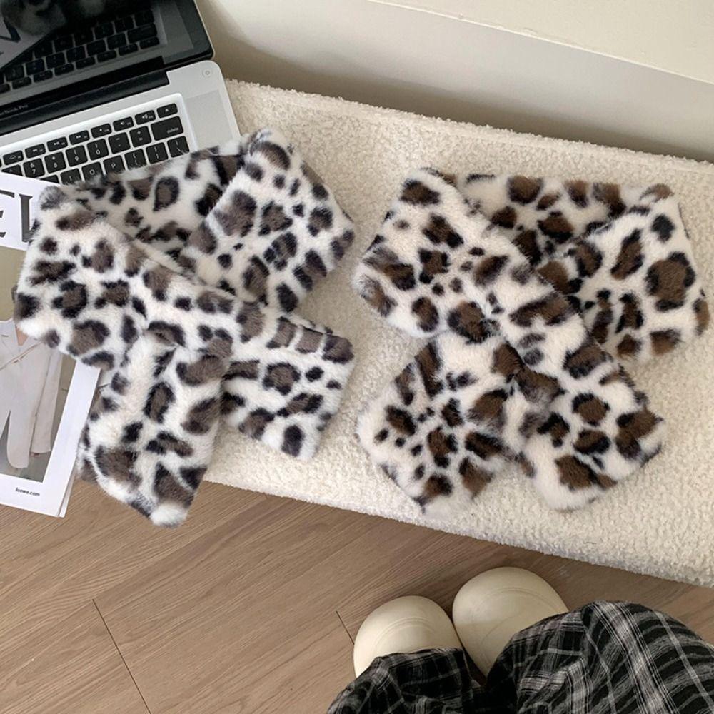 Утолщенный Теплый Плюшевый Шарф Шаль из Искусственного Меха Милый Шарф для Обертывания Шеи Зима