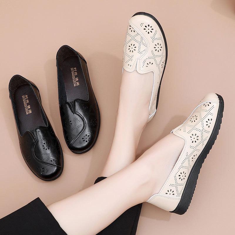 Весенняя обувь для женщин среднего и пожилого возраста. Мокасины для мам. Удобные дышащие туфли на плоской подошве для бабушек.