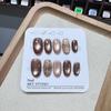 Handcrafted Press-On Nails With Cat Eye Effect Rhombus Banana Sugar Tone Short Square Oval Styles Women