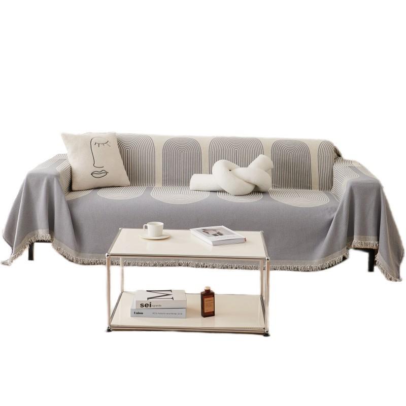 Скандинавское одеяло с кисточками, одиночное, полное, четырехсезонное, хлопковое, чехол для дивана, защита от пыли и царапин, защита от царапин, диванное одеяло, ковер