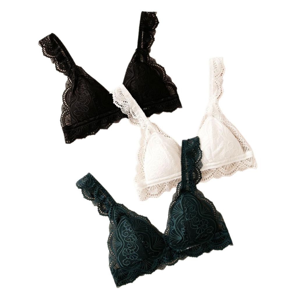 New spring and summer thin back bra French lace edge silk breathable no steel ring chest wrap