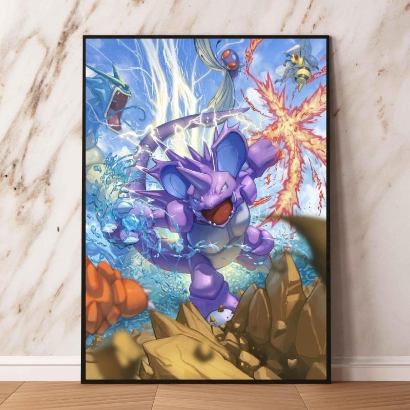 Eeveelutions Decorative Painting Cute Eevee and With Floral Elements High  Quality Wall Art for Home Decor Classic