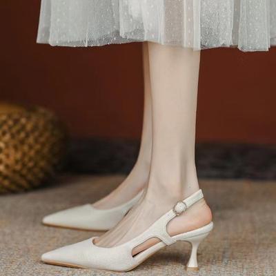 Модные женские туфли-лодочки с острым носком босоножки на высоком каблуке сандалии черные сексуальные каблуки босоножки офисные туфли для женщин свадьба лето 2024