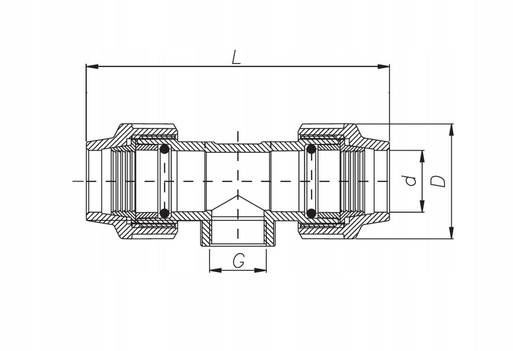 Pe Screwed Tee Gw 40X11/4X40 For Water