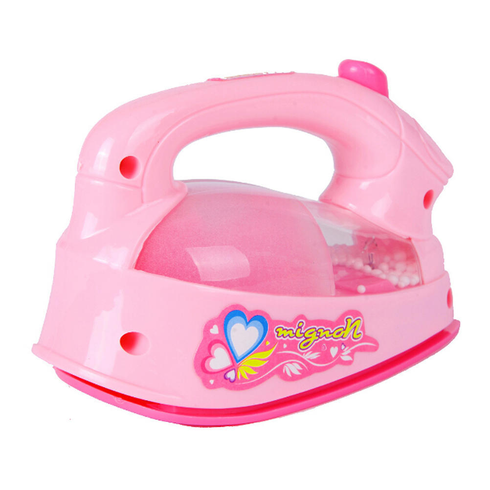 Plastic Pink Simulation Mini-Iron For Kids Pretend Play House Novelty Toy