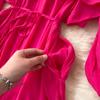 Oneck Elegant Ruffle Asymmetrical Vintage Chic Long Sleeve Spliced Laceup Dresses French Evening High Street Autumn Clothing