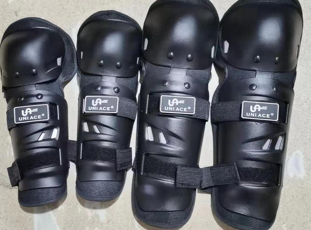 Motorcycle Off-Road Knee and Elbow Pads Set - Round Head Competition Protective Gear