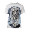 Новая модная футболка с 3D принтом животного «Белый тигр» Tiger Art Мужская/Женская крутая повседневная рубашка унисекс уличная футболка в стиле Харадзюку