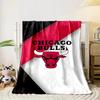 Chicago Bulls Logo Red and White Design Flannel blanket for bedroom, living room, sofa, and nap sofas.