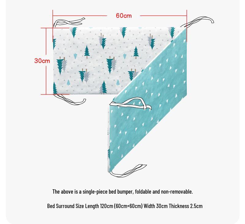 2024 Хлопковый Комплект Детского Постельного Белья - Защитный Бортик от Ударов и Падений для Всех Сезонов