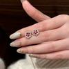 Court Flowers Five-petaled Flower Pendant Five-leaf Clover Flower Necklace Chinese Style Red Peony Bracelet Red Corundum Earrings Women's Suit